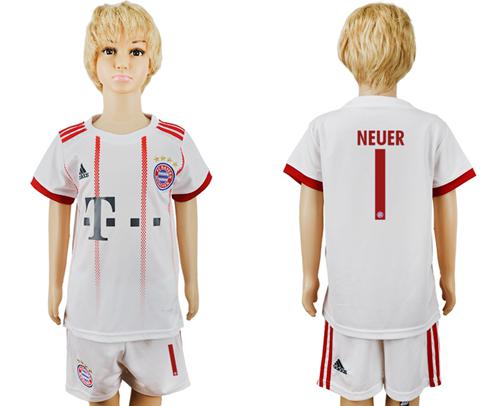 Bayern Munchen #1 Neuer SEC Away Kid Soccer Club Jersey